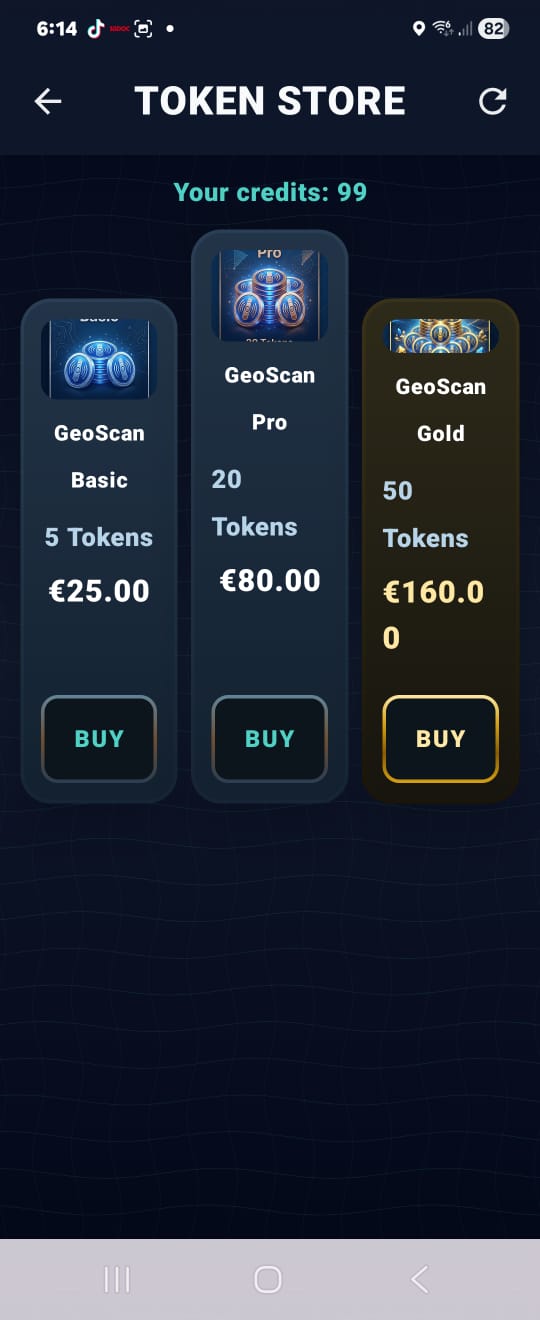 Token Store — GeoScan Credits