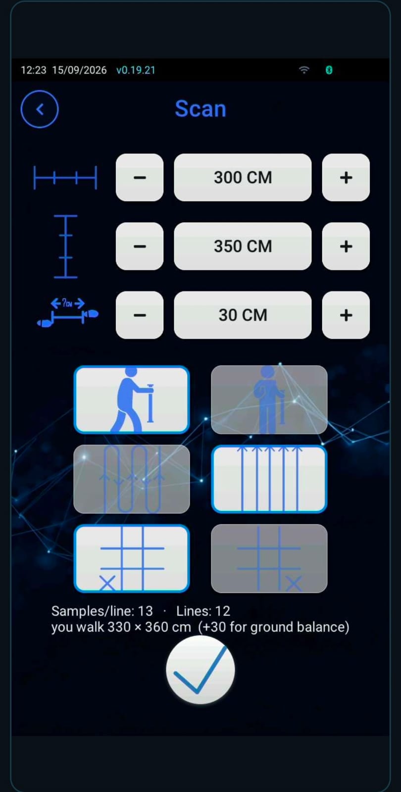 Grid scan setup