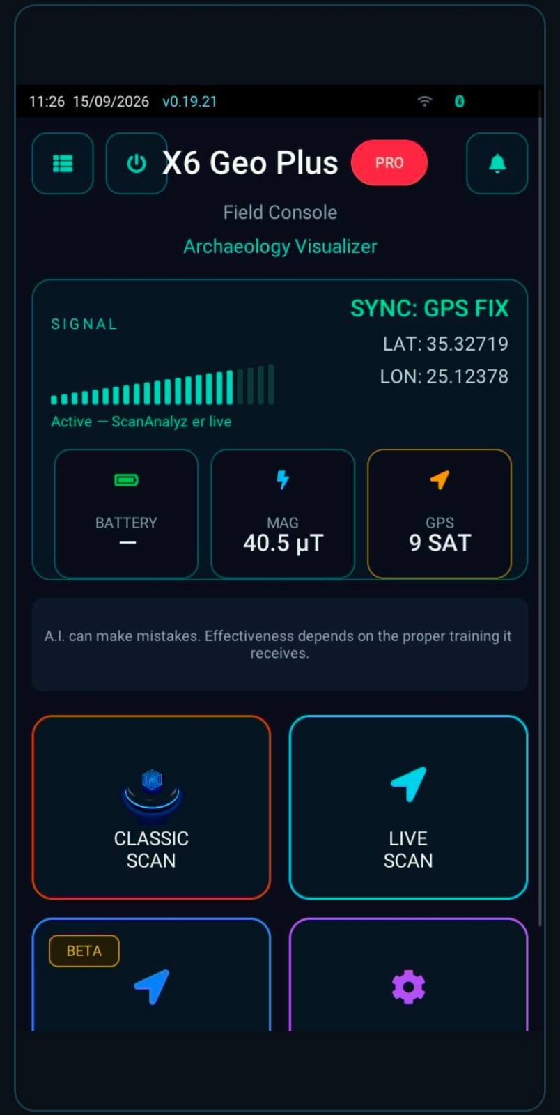 Home screen